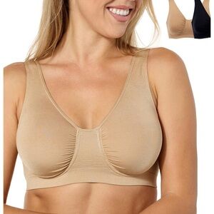 Rhonda Shear Nude/Tan Seamless Comfort Wireless Bra